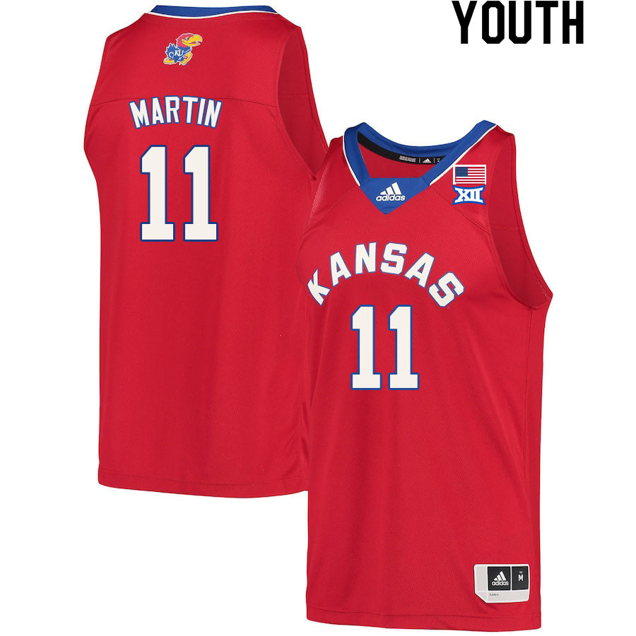 Youth #11 Remy Martin Kansas Jayhawks College Basketball Jerseys Sale-Red
